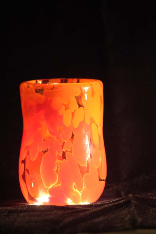 A red/orange glass
